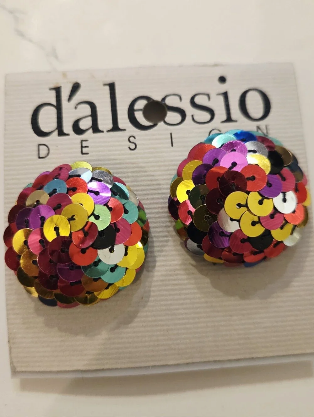 BOLD VTG DALESSIO Mixed Colors Shapes Red Gold Black Gold Silver Earrings Lot 8
